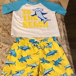Old Navy Kids Swim Rashguard Set - Blue and Yellow